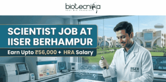 IISER Berhampur Scientist Job 2026 | ₹56,000 + HRA Salary for Life Science PhD Candidates Scientist Job at IISER Berhampur | ₹56,000 + HRA. Apply for IISER Berhampur Jobs 2026. Scientist Job with ₹56,000 + HRA for Life Science PhD candidates. Explore top Life Science Jobs in marine genomics and AI research.