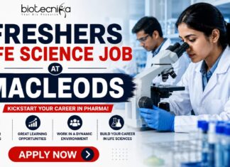Freshers Life Science Job at Macleods | Biotech, Biochem & Microbio Candidates Eligible Freshers Life Science Job at Macleods Biotech, Biochem & Microbio Candidates Eligible