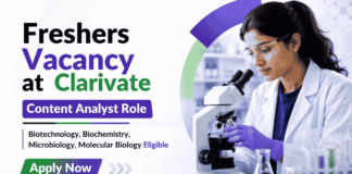 Clarivate Career Opportunity - Content Analyst Role | Freshers Life Sciences Jobs for MSc and BTech Graduates.