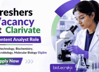 Freshers Life Sciences Jobs at Clarivate – Apply Online Now!! Clarivate Career Opportunity - Content Analyst Role | Freshers Life Sciences Jobs for MSc and BTech Graduates.