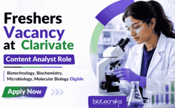 Freshers Life Sciences Jobs at Clarivate – Apply Online Now!! Clarivate Career Opportunity - Content Analyst Role | Freshers Life Sciences Jobs for MSc and BTech Graduates.