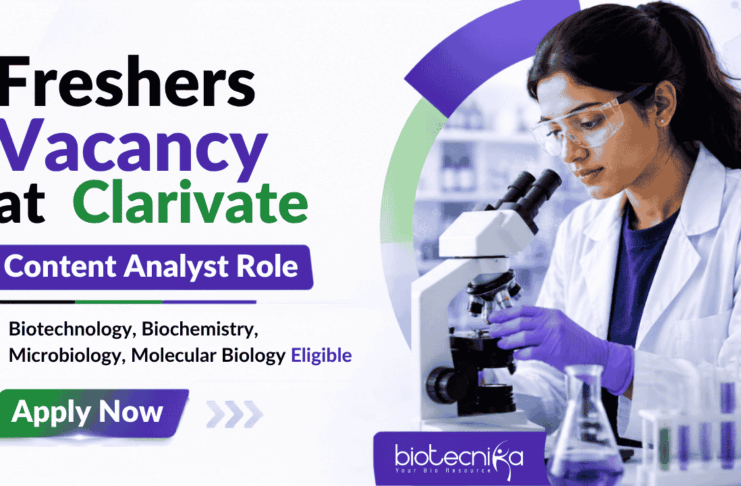 Freshers Life Sciences Jobs at Clarivate – Apply Online Now!! Clarivate Career Opportunity - Content Analyst Role | Freshers Life Sciences Jobs for MSc and BTech Graduates.