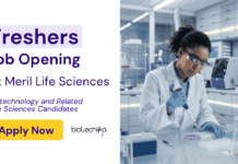 Freshers Life Sciences Job Opening at Meril – Don’t Miss This Opportunity!! Freshers Life Sciences Jobs under Meril: Biotechnology and Related Fields Candidates Apply Now for a Career in R&D.