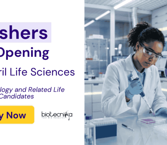 Freshers Life Sciences Jobs under Meril: Biotechnology and Related Fields Candidates Apply Now for a Career in R&D.