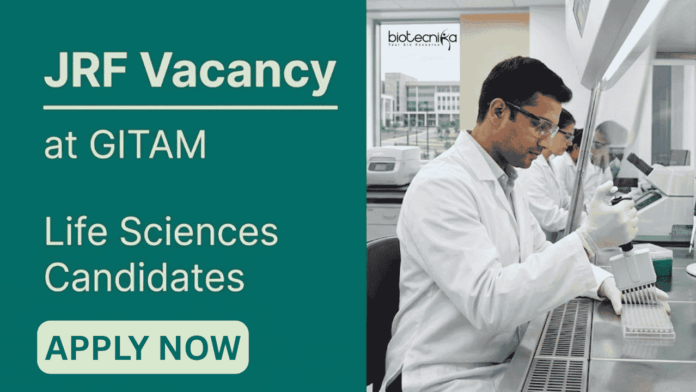 GITAM (2) Apply for GITAM Recruitment 2026. JRF Vacancy for Life Sciences Candidates in pollinator Biology, Ecology, and Microbiome Research.