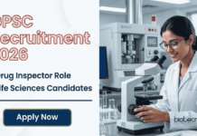 GPSC Recruitment for Drug Inspector Role with Salary Upto 1,42,400/- – Apply Now GPSC Recruitment 2026 announces Senior Drug Inspector Govt Jobs. Pharmacy, Pharm D and Microbiology professionals can apply online.