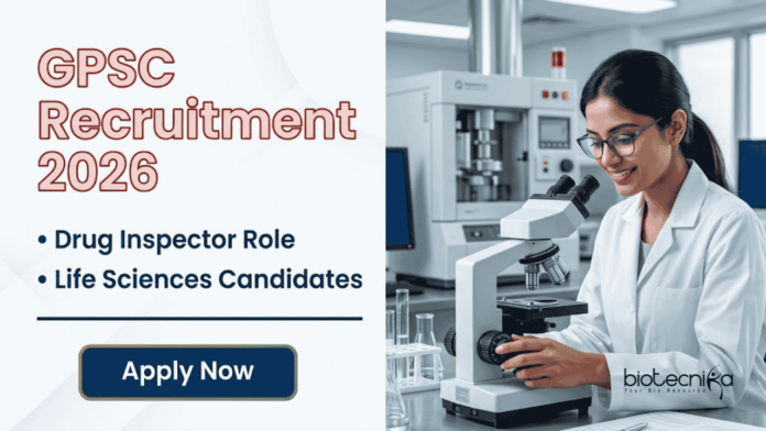GPSC Recruitment GPSC Recruitment 2026 announces Senior Drug Inspector Govt Jobs. Pharmacy, Pharm D and Microbiology professionals can apply online.