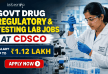 Govt Drug Regulatory & Testing Lab Jobs at CDSCO – Life Science & Microbiology Apply – Salary up to ₹1.12 Lakh Govt Drug Regulatory & Testing Lab Jobs at CDSCO - Life Science & Microbiology Apply - Salary up to ₹1.12 Lakh