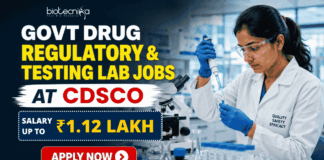 Govt Drug Regulatory & Testing Lab Jobs at CDSCO - Life Science & Microbiology Apply - Salary up to ₹1.12 Lakh