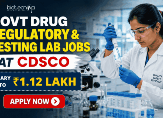 Govt Drug Regulatory & Testing Lab Jobs at CDSCO – Life Science & Microbiology Apply – Salary up to ₹1.12 Lakh Govt Drug Regulatory & Testing Lab Jobs at CDSCO - Life Science & Microbiology Apply - Salary up to ₹1.12 Lakh
