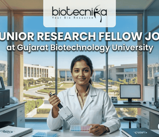 Govt-Funded JRF Vacancy at Gujarat Biotechnology University | ₹37,000 Salary for Life Science Candidates