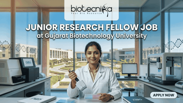 Govt-Funded JRF Vacancy at Gujarat Biotechnology University | ₹37,000 Salary for Life Science Candidates Govt-Funded JRF Vacancy at Gujarat Biotechnology University | ₹37,000 Salary for Life Science Candidates