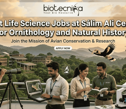 Govt Life Science Jobs at SACON – Multiple Research Vacancies 2026 (1)