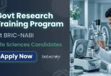 Apply for BRIC-NABI Recruitment 2026. Govt Research Training Program for postgraduate students interested in Life Sciences Research.