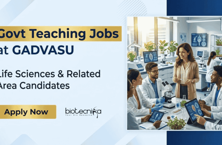 Govt Life Sciences Jobs at GADVASU Recruitment – Walk-In Interview GADVASU Recruitment 2026 invites applications for Teaching Associate Microbial Biotechnology Job, Life science candidates can apply.