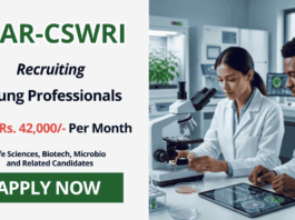 Rs. 42,000/- Per Month Young Professional Jobs at ICAR – Apply Online ICAR-CSWRI Recruitment 2026 for Young Professional posts: Explore Govt Life Sciences Jobs, Check Eligibility & Apply Now.
