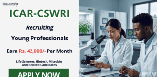 ICAR-CSWRI Recruitment 2026 for Young Professional posts: Explore Govt Life Sciences Jobs, Check Eligibility & Apply Now.