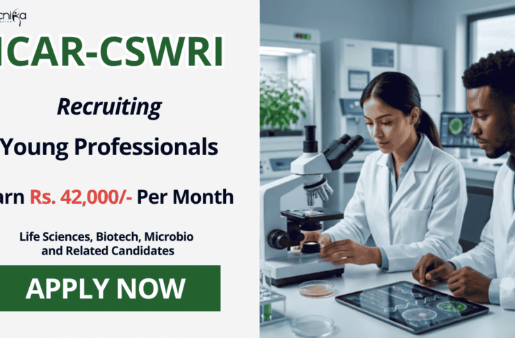Rs. 42,000/- Per Month Young Professional Jobs at ICAR – Apply Online ICAR-CSWRI Recruitment 2026 for Young Professional posts: Explore Govt Life Sciences Jobs, Check Eligibility & Apply Now.