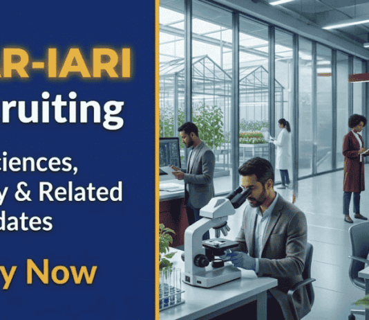 Apply for Young Professional Jobs through ICAR-IARI Recruitment and advance your Life Sciences Career with a DMRC-funded project.