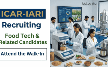 ICAR-IARI Recruitment for Food Tech Candidates | Walk-In Interview Apply for ICAR-IARI Recruitment 2026. Govt Food Tech Jobs under an ICMR-funded Research Project in New Delhi.