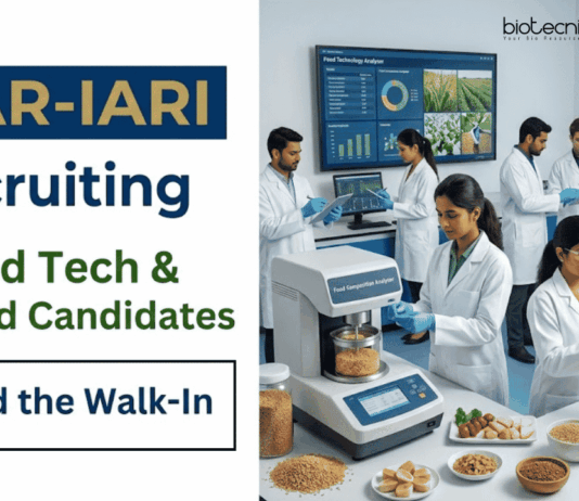 Apply for ICAR-IARI Recruitment 2026. Govt Food Tech Jobs under an ICMR-funded Research Project in New Delhi.