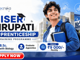 Biology Jobs: Apply Now for IISER Tirupati Apprenticeship 2026 for B.Sc Biology graduates with Rs. 9000/- Stipend per month.