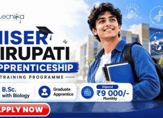 Paid IISER Apprenticeship Training Program for Biology Candidates – Apply Now Biology Jobs: Apply Now for IISER Tirupati Apprenticeship 2026 for B.Sc Biology graduates with Rs. 9000/- Stipend per month.