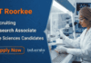 Apply for IIT Roorkee Recruitment 2026. Research Jobs for PhD candidates seeking a Rewarding Career in Life Sciences.
