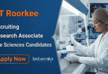 Rs. 66,490 Per Month Research Jobs at IIT – Life Sciences Candidates, Apply Apply for IIT Roorkee Recruitment 2026. Research Jobs for PhD candidates seeking a Rewarding Career in Life Sciences.