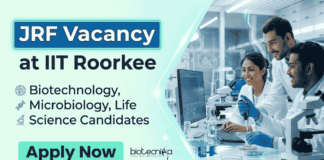 IIT Recruitment for Life Sciences Candidates – Apply Now for Research Roles IIT Roorkee Recruitment 2026 for JRF positions. Apply for Research Jobs and build a Life Sciences Career in molecular biology and virology.