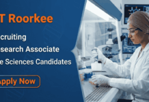 Rs. 66,490 Per Month Research Jobs at IIT – Life Sciences Candidates, Apply Apply for IIT Roorkee Recruitment 2026. Research Jobs for PhD candidates seeking a Rewarding Career in Life Sciences.