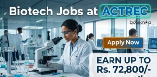 Upto Rs. 72,800/- per month ACTREC Careers 2026: Research Scientist Biotech Job Opportunity Biotech Jobs at ACTREC | Candidates Apply Now