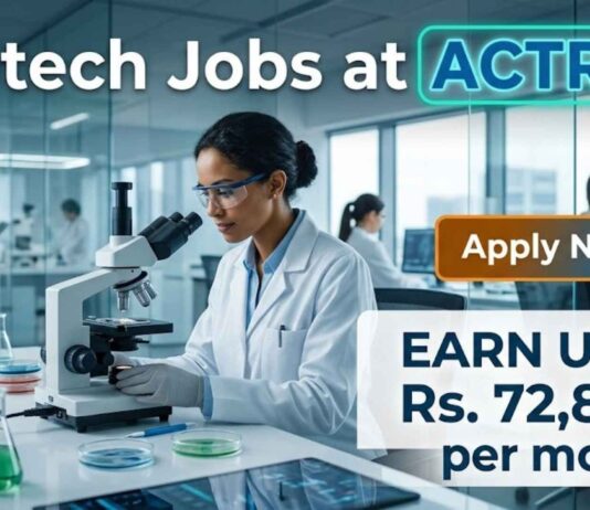 Upto Rs. 72,800/- per month ACTREC Careers 2026: Research Scientist Biotech Job Opportunity Biotech Jobs at ACTREC | Candidates Apply Now