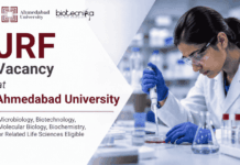 Junior Research Fellow Vacancy at Ahmedabad University – Applications Invited Apply for Junior Research Fellow at Ahmedabad University & Gain Hands-On Experience in Life Sciences Research through an ANRF project.