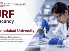 Apply for Junior Research Fellow at Ahmedabad University & Gain Hands-On Experience in Life Sciences Research through an ANRF project.