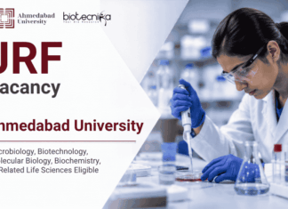 Junior Research Fellow Vacancy at Ahmedabad University – Applications Invited Apply for Junior Research Fellow at Ahmedabad University & Gain Hands-On Experience in Life Sciences Research through an ANRF project.