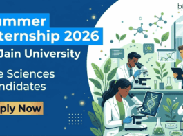 Apply for Jain University Summer Internship 2026. Life Sciences Internship opportunity for B.Sc. and M.Sc. students with hands-on training.