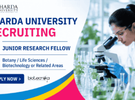 Apply for Junior Research Fellow position Under Sharda University Recruitment and Contribute to Cutting-Edge Life Sciences Research.