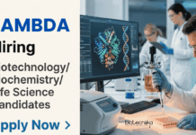 Life Sciences Jobs at Lambda | MSc Candidates are Eligible Apply for Lambda Career 2026 Research Executive position: Life Sciences Jobs for MSc Biotechnology, Biochemistry and Related field candidates.