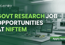Latest Govt Research Job Opportunities for Life Science Job Aspirants at NIFTEM | Apply Online Here Latest Govt Research Job Opportunities for Life Science Job Aspirants at NIFTEM | Apply Online Here