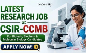 Latest Research Job at CSIR-CCMB for Biotech, Biochem & Molecular Biology Candidates | Apply Now Latest Research Job at CSIR-CCMB for Biotech, Biochem & Molecular Biology Candidates | Apply Now