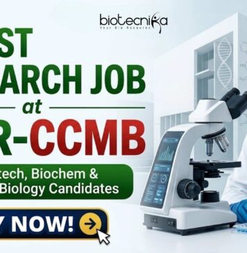 Latest Research Job at CSIR-CCMB for Biotech, Biochem & Molecular Biology Candidates | Apply Now Latest Research Job at CSIR-CCMB for Biotech, Biochem & Molecular Biology Candidates | Apply Now