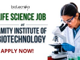 Apply for a Life Science Job at Amity Institute. DBT-funded Project Assistant Jobs for Biotech, Microbio, and Life Sciences graduates.