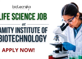 Life Science Job at Amity Institute of Biotechnology | Apply Now Apply for a Life Science Job at Amity Institute. DBT-funded Project Assistant Jobs for Biotech, Microbio, and Life Sciences graduates.
