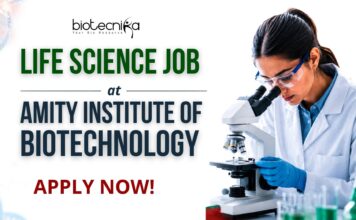 Life Science Job at Amity Institute of Biotechnology | Apply Now Apply for a Life Science Job at Amity Institute. DBT-funded Project Assistant Jobs for Biotech, Microbio, and Life Sciences graduates.