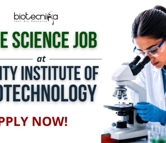 Apply for a Life Science Job at Amity Institute. DBT-funded Project Assistant Jobs for Biotech, Microbio, and Life Sciences graduates.