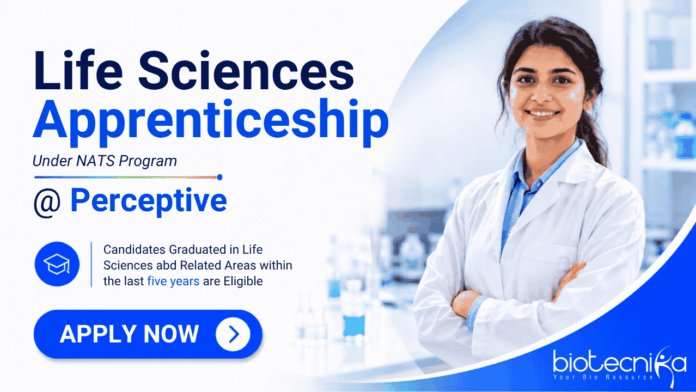 Life Sciences Apprenticeship at Perceptive Apply for Life Sciences Apprenticeship at Perceptive: Freshers Jobs for Life Sciences Career Aspirants in Hyderabad.