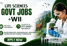 Multiple Life Sciences Vacancies at WII – Earn Up to Rs, 77,000/- Per Month Wildlife Institute of India Recruitment 2026 offers Life Sciences Research Jobs Across Ecology, Biodiversity, GIS, and Conservation Projects.