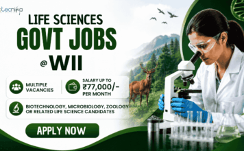 Multiple Life Sciences Vacancies at WII – Earn Up to Rs, 77,000/- Per Month Wildlife Institute of India Recruitment 2026 offers Life Sciences Research Jobs Across Ecology, Biodiversity, GIS, and Conservation Projects.