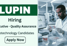Biotechnology Jobs under Lupin Recruitment – Apply Now QA jobs under Lupin Career - Apply for Biotechnology Jobs at Lupin. Executive Quality Assurance Role Open in Pune.